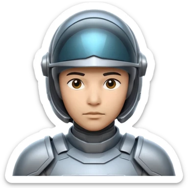 futuristic armored soldier human portrait, head and shoulders only, South Asian facial features, helmet visor, sci-fi armor details, 3D cartoon, mobile game icon style, clean background, no text, no watermark
 sticker