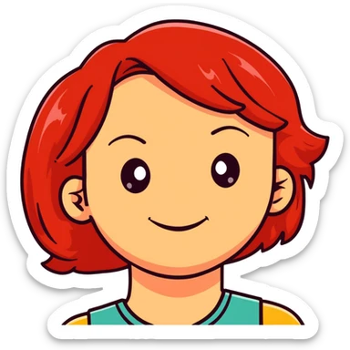 redhead girl smiling happily sticker