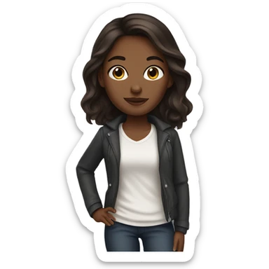 Brunette girl in New York sticker