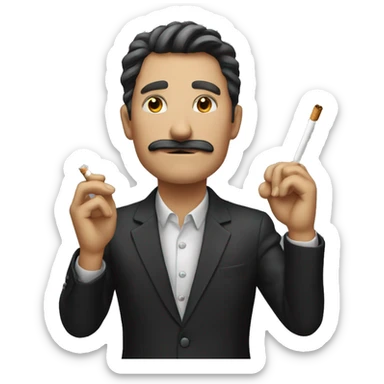 in style of ios emoji i want to differant hand whith cigarette sticker
