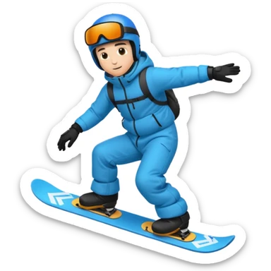 man snowboarding on snow sticker