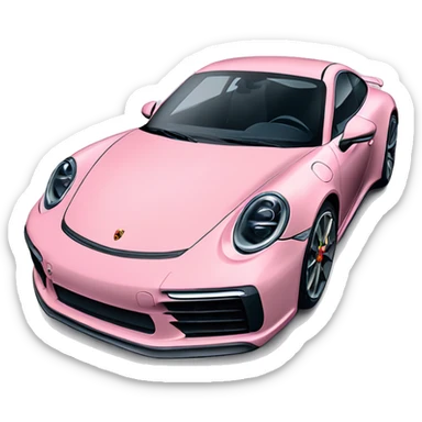 une porsche 992 rose et blue sticker