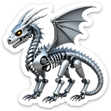 A skeleton robot dragon  sticker