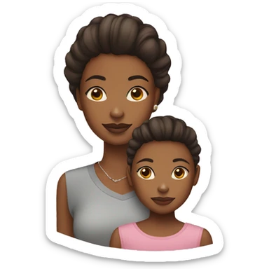Black mother and teen daughter and yorkie  sticker