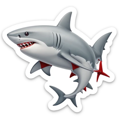 Shark with legs and red air jordans sticker