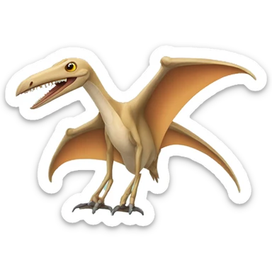 pterodactyl with hand and two legs sticker