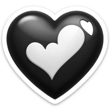 a black n white heart  sticker