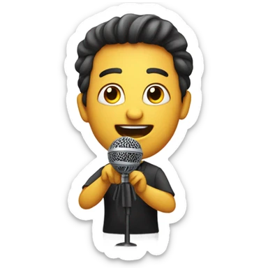 i need an emoji of like holding a microphone up interviewer sticker