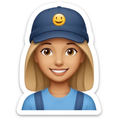 Niña bonita con gorra sticker