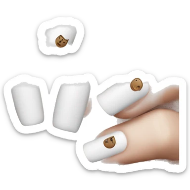 nails emoji white color one hand sticker