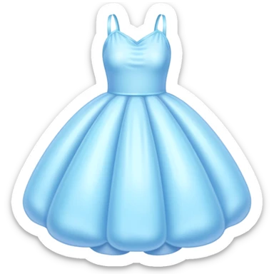 The bubble dress is typically a voluminous ball gown, designed to make Glinda look like she’s literally floating in a bubble. It features:  Pale blue or shimmering white-blue hues (in Ariana Grande’s movie version, it’s a soft, cotton-candy blue). sticker