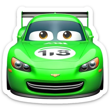Chick Hicks green race car sticker