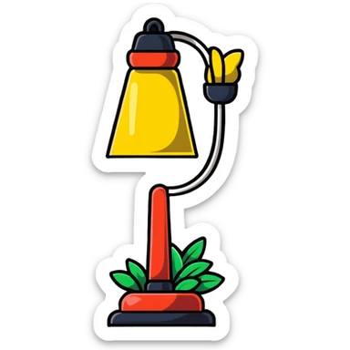 May Day festive lamp with spring decorations sticker