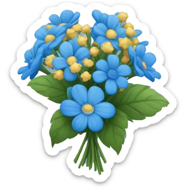 Blue flower bouquet sticker
