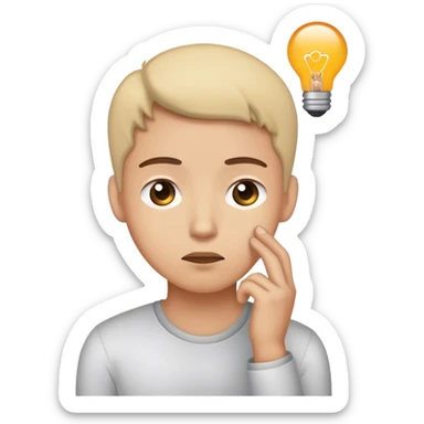 thinks about the answer sticker