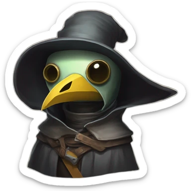 alien  Plague Doctor roguelike rpg style inspired by slay thee spire sticker