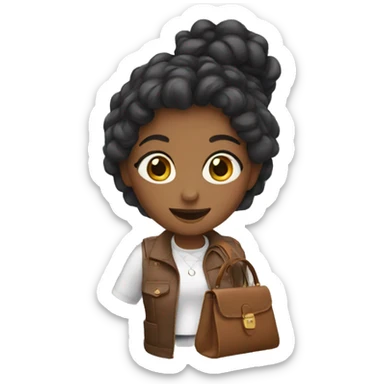 Girl wearing a purse  sticker