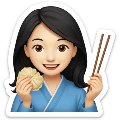 dumpling ginger woman long hair sticker