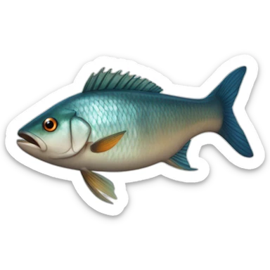 un pescado musculoso sticker