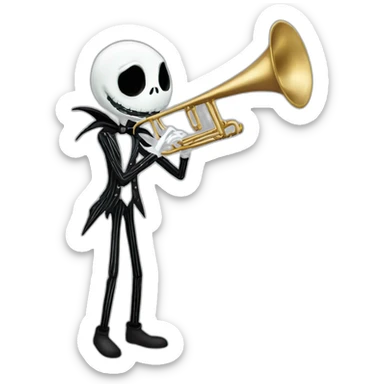 Jack skellington trombone sticker