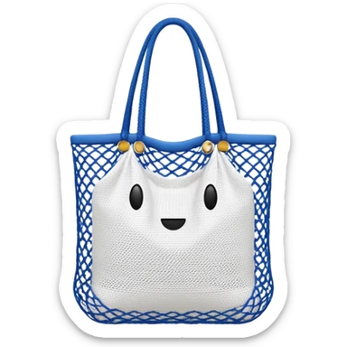net bag,  mesh storage bag, tote bag, used for shopping, it has two knited handles as bag itself sticker