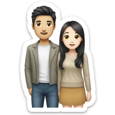 Vietnamese boyfirend and korean girl friend sticker