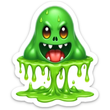 Slime monster. scary sinister. slime attacks. show full body. more dripping slime sticker