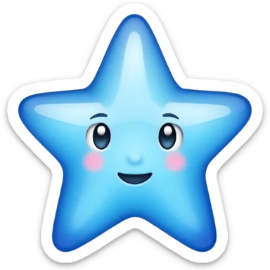 Estrella de color azul sólido  sticker
