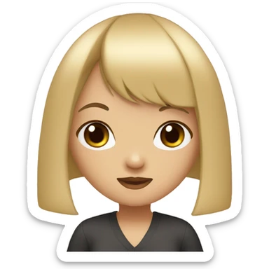 GIRL, BOB CUT, BLOND, BANGS, BLACK EYES, ASIAN sticker