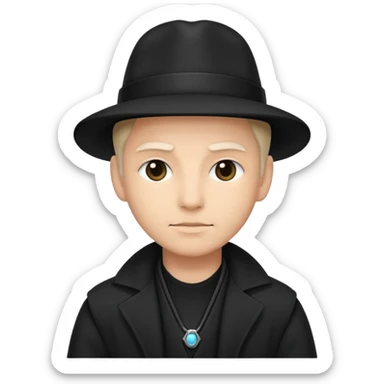 time traveler in black clothes sticker