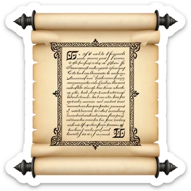 Beautiful and magical scroll with words on it  sticker
