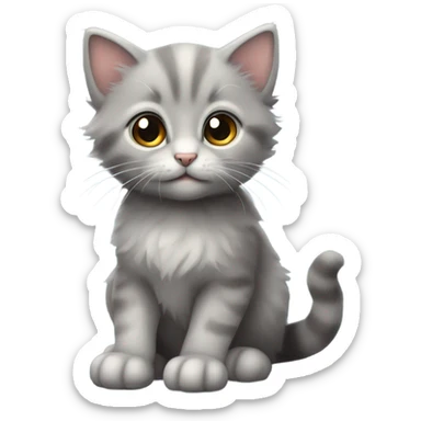 grey cute kitten sticker