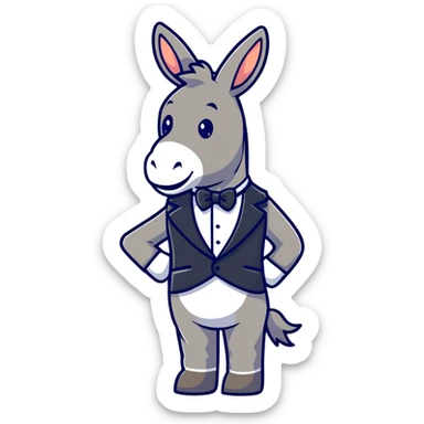 donkey in a tuxedo sticker