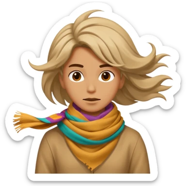 person living in desert just face, hair showing, eccentric  sticker