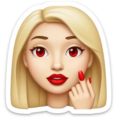 Sneaky emoji with lipstick sticker