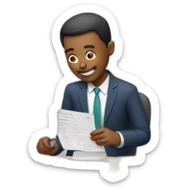 someone doing a tax return sticker