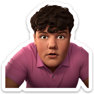 male in pink shirt sticker