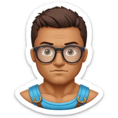 gladiator with round nerd glasses sticker