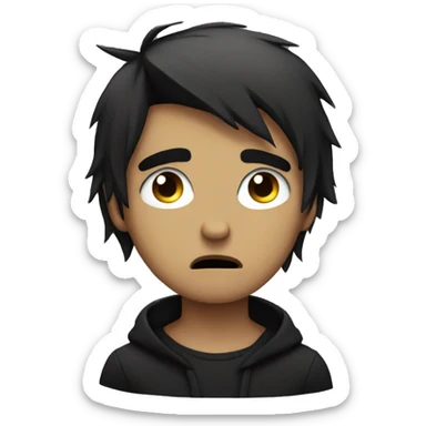 Emo boy disapproving sticker