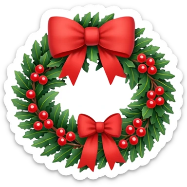 Christmas wreath sticker