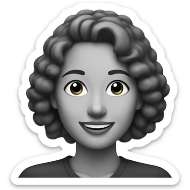 monochrome portrait of smiling woman sticker