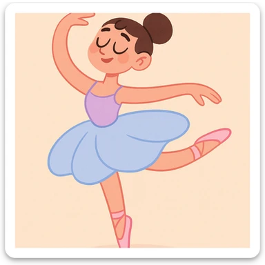 ballerina skirt, elegant, flowing, pastel colors sticker