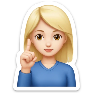 Girl giving middle finger sticker