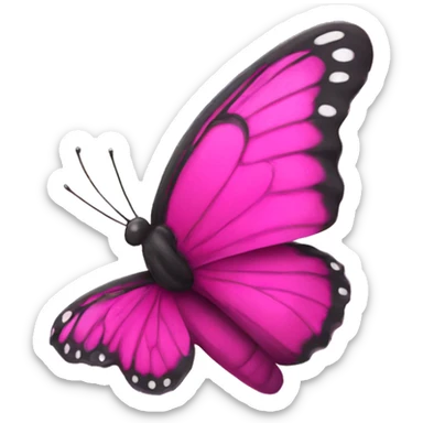 A hot pink butterfly  sticker