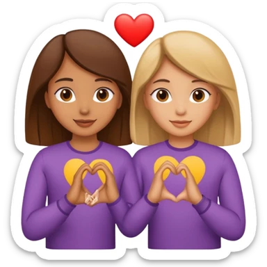Besties making heart from hand sticker
