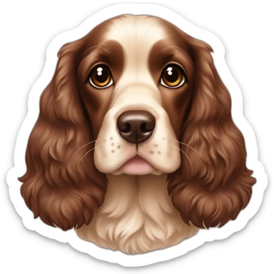 Cocker spaniel English chocolate & tan sticker