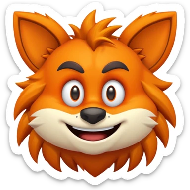 Crash Bandicoot character emoji style sticker