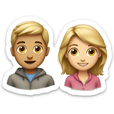 Boy and girl  sticker