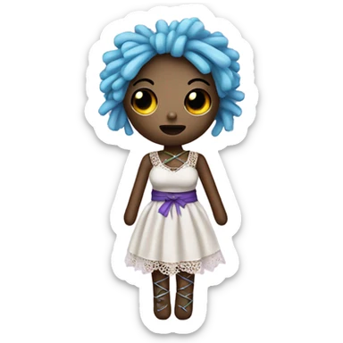 cute girly voodoo doll sticker