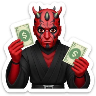 darth maul doing a money spread  sticker